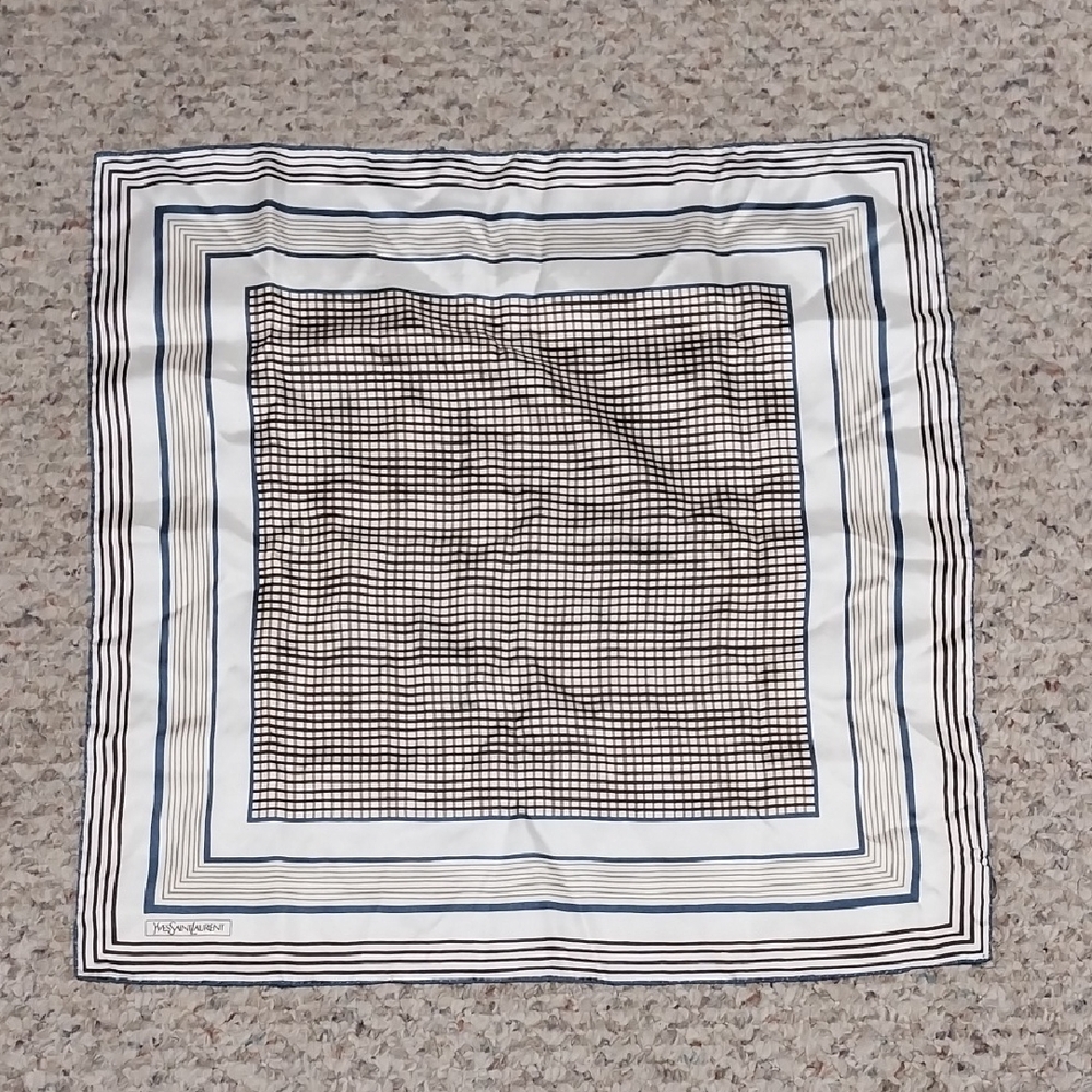 Vintage Yves Saint Laurent Geometric Patterned Scarf